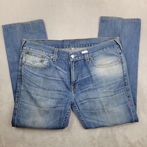 True Religion Ricky Jeans Mens 42x34 Bootcut Relaxed‎ Fit V Flap Pockets Denim